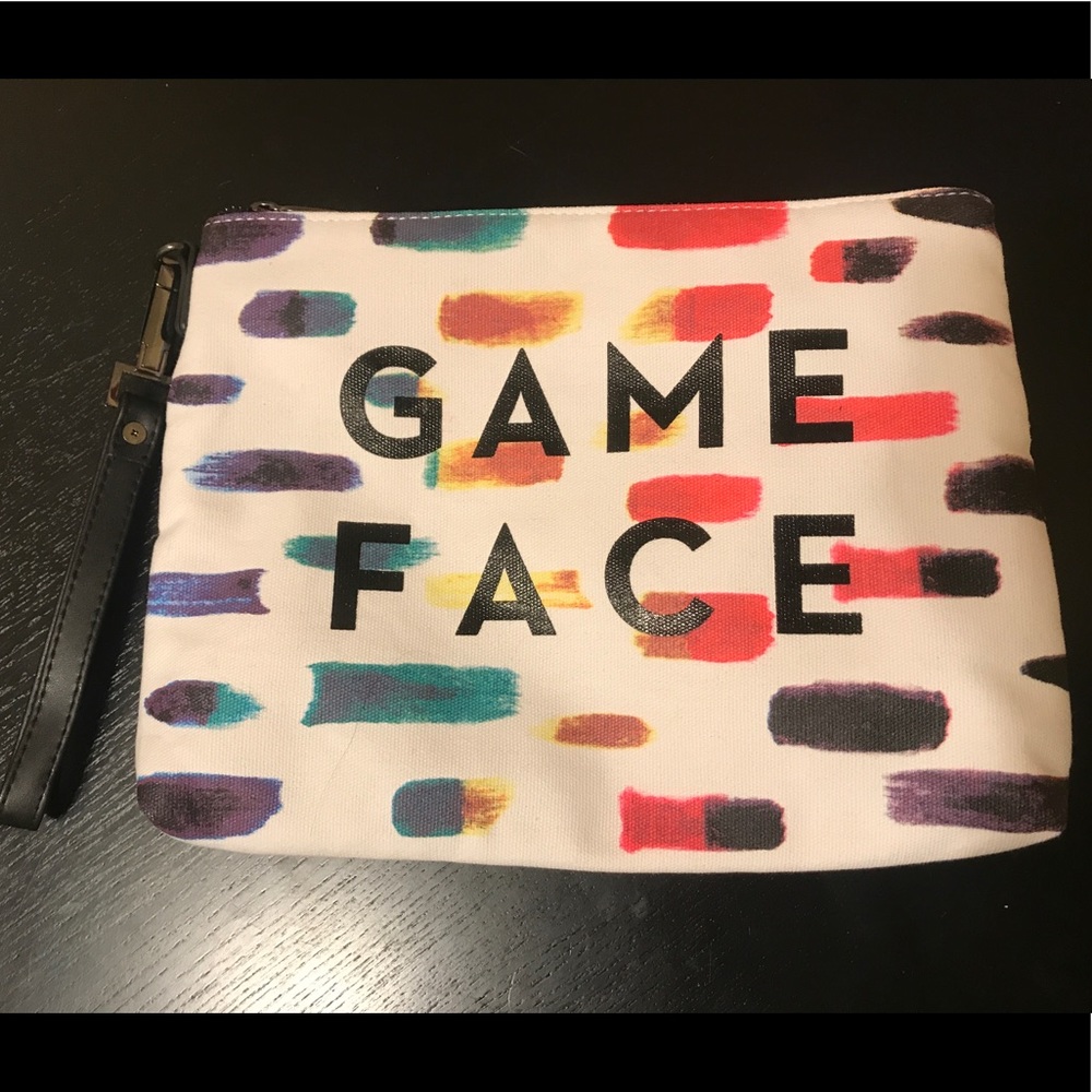 NWOT Milly Game Face Zipper Clutch Wristlet Pouch